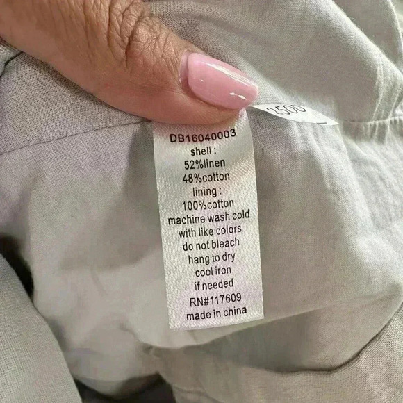 Downeast DE Collection Gray Colorblock Linen Cotton Blend Dress ModCloth Shift M - Picture 8 of 9